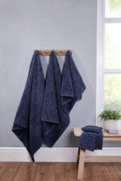 Rapport Home Safari Bath Towel Pure Cotton Midnight Blue - thumbnail 2