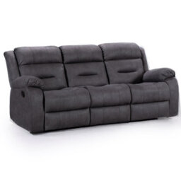 Furnishings For Less UK Monty Grey Fabric Manual Reclining 3 Seater Sofa - thumbnail 1