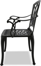 Centurion Supports Positano Luxurious Garden And Patio Table And 4 Large Chairs With Armrests Cast Aluminium Bistro Set - Black - thumbnail 4