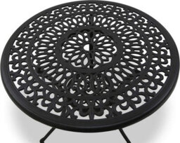 Centurion Supports Positano Luxurious Garden And Patio Table And 4 Large Chairs With Armrests Cast Aluminium Bistro Set - Black - thumbnail 3