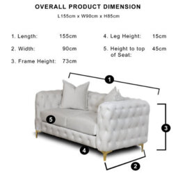 Luxury Chesterfield Cream Sofa - 3 And 2 Seater Sofa - Deep Buttoned Upholstery - thumbnail 5