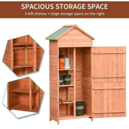 Chilli Seating Chilli 4-Tier Lockable Outdoor Garden Utility Gardener Tool Kit Storage Cabinet Wood Color - thumbnail 4