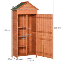 Chilli Seating Chilli 4-Tier Lockable Outdoor Garden Utility Gardener Tool Kit Storage Cabinet Wood Color - thumbnail 2