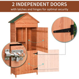 Chilli Seating Chilli 4-Tier Lockable Outdoor Garden Utility Gardener Tool Kit Storage Cabinet Wood Color - thumbnail 3
