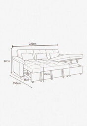 Sofaya Arlo Sofa Bed Plain Black Linen Universal Convertible L Shape Corner Chaise Sofa With Storage - thumbnail 9