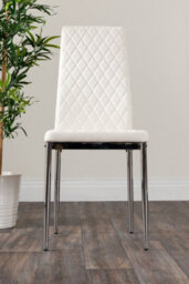 Furniturebox Pivero White High Gloss Dining Table And 4 White Milan Chairs Set - thumbnail 7