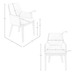Angel Cerda Stylish Brown Leatherette Dining Chair With Armrests - thumbnail 7