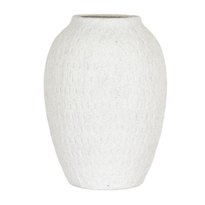 Hill Interiors Ashen Medium Tall Vase - Ceramic - L20 X W20 X H27 Cm - White - image 1