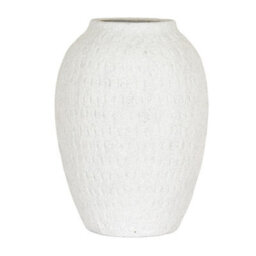 Hill Interiors Ashen Medium Tall Vase - Ceramic - L20 X W20 X H27 Cm - White - thumbnail 1
