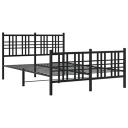 Berkfield Metal Bed Frame Without Mattress With Footboard Black 140X190Cm - thumbnail 3