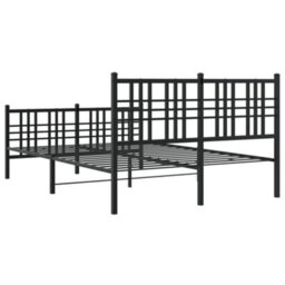 Berkfield Metal Bed Frame Without Mattress With Footboard Black 140X190Cm - thumbnail 6