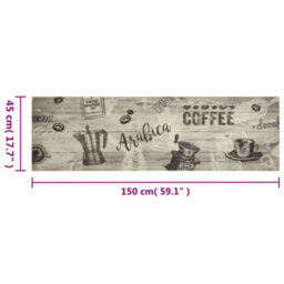 Berkfield Kitchen Rug Washable Coffee Grey 45X150 Cm Velvet - thumbnail 5