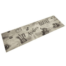 Berkfield Kitchen Rug Washable Coffee Grey 45X150 Cm Velvet - thumbnail 1