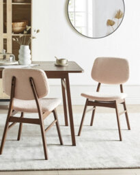 Beliani Set Of 2 Dining Chairs Elaine Boucle Dark Brown/ Beige - thumbnail 2