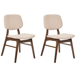 Beliani Set Of 2 Dining Chairs Elaine Boucle Dark Brown/ Beige - thumbnail 4