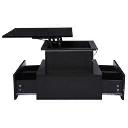 Black Led High Gloss Coffee Table With 4 Drawers And Lift Top Storage - thumbnail 2