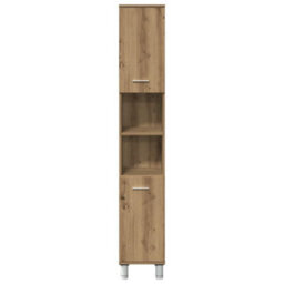 Berkfield Durable Bathroom Cabinet Artisan Oak 30X30X179 Cm Engineered Wood - thumbnail 5