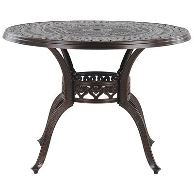 Beliani Garden Dining Table Salento 102 Cm 102 Cm Metal Dark Brown - image 1