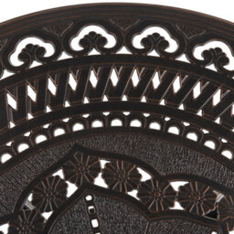 Beliani Garden Dining Table Salento 102 Cm 102 Cm Metal Dark Brown - thumbnail 5