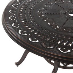 Beliani Garden Dining Table Salento 102 Cm 102 Cm Metal Dark Brown - thumbnail 4