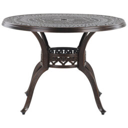 Beliani Garden Dining Table Salento 102 Cm 102 Cm Metal Dark Brown