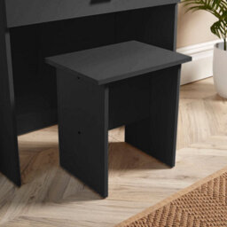 Home Source Berlin 1 Drawer Dressing Table Set With Sliding Vanity Mirror And Stool Black - thumbnail 7