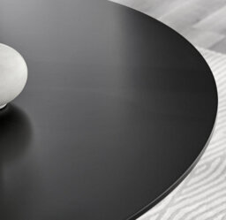 Furniturebox Uk Palma Black Semi Gloss Round Dining Table & 4 Black Willow Chairs - thumbnail 5