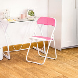Harbour Housewares Coloured Padded Folding Chairs - Pink - Pack Of 2 - thumbnail 6