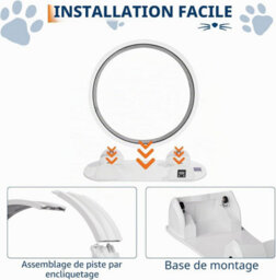 London Boutique Cat Exercise Wheel With Pedometer And Scratching Post For Cats, Super Silent Treadmill With Removable Mat, White - thumbnail 4