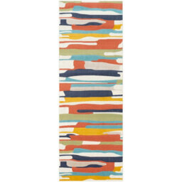 Livabliss City-Modern Orange Yellow Beige Graphic Living Dining Bedroom Rug 80 X 220 Cm Easy Care, Non Shedding - thumbnail 1