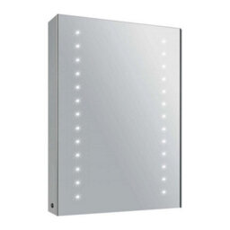 Plum&clay Nova Led Illuminated Single Mirrored Wall Cabinet With Demister (H)700mm (W)500mm - thumbnail 1