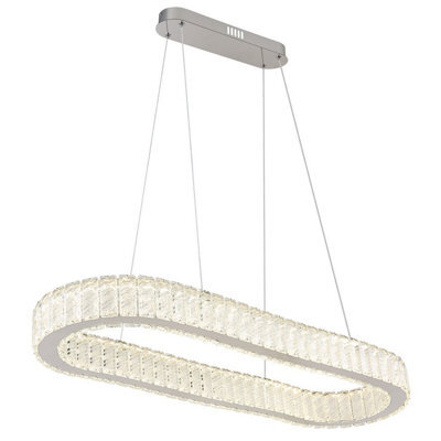 Luminosa Lighting Luminosa Mucky 89X31Cm Pendant Ceiling Light Chrome K5 Crystals Led Dimmable 2700-6000K Remote Control - image 1