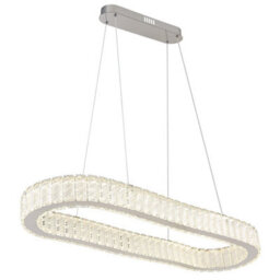 Luminosa Lighting Luminosa Mucky 89X31Cm Pendant Ceiling Light Chrome K5 Crystals Led Dimmable 2700-6000K Remote Control