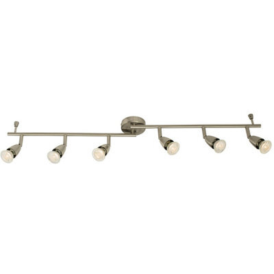 Adjustable Ceiling Spotlight Satin Nickel 6 Light Bar Downlight Modern Lamp - image 1