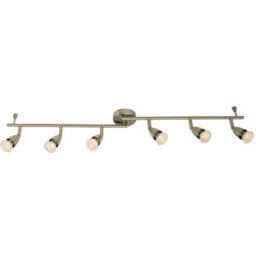 Adjustable Ceiling Spotlight Satin Nickel 6 Light Bar Downlight Modern Lamp - thumbnail 1