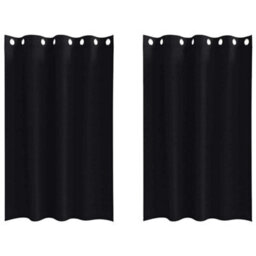 Berkfield Modern Curtains With Curtains 2 Pcs Black 175 X 140 Cm Polyester
