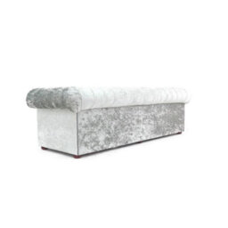 Chesterfield 4 Seater Sofa Shimmer Sliver Real Velvet Fabric In Classic Style - thumbnail 7