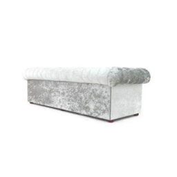 Chesterfield 4 Seater Sofa Shimmer Sliver Real Velvet Fabric In Classic Style - thumbnail 8