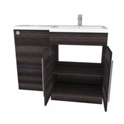 Rinse Bathrooms 1100mm Rh Vanity Unit With Basin And Back To Wall Unit Bathroom Storage Unit Free Standing Grey - thumbnail 5
