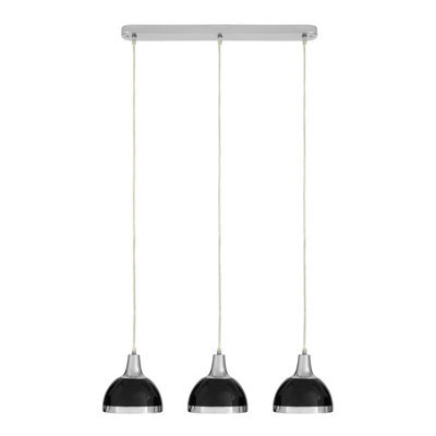 Orsina Elegant Black Shade And Chrome Pendant Light, Functional Pendant Light For Drawing Room, Versatile Light - image 1