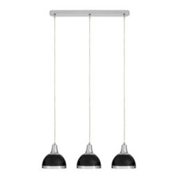 Orsina Elegant Black Shade And Chrome Pendant Light, Functional Pendant Light For Drawing Room, Versatile Light - thumbnail 1