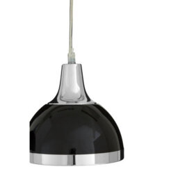 Orsina Elegant Black Shade And Chrome Pendant Light, Functional Pendant Light For Drawing Room, Versatile Light - thumbnail 2