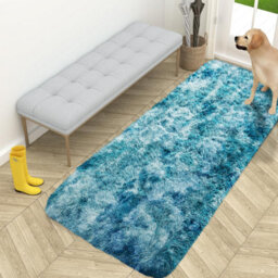 Ameha Shaggy Rugs Fluffy Living Room & Bedroom Large Floor Mat For Rug Indoor/outdoor Mats (Tye Dye Teal, 80X150 Cm) - thumbnail 6