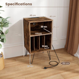 Costway Record Player Stand 3-Tier Turntable Stand Vinyl Record Storage Table - thumbnail 2