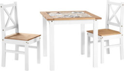 Seconique Salvador Tile Top Dining Set 2 Chairs White Distressed Waxed Pine - thumbnail 2