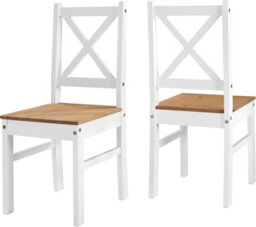 Seconique Salvador Tile Top Dining Set 2 Chairs White Distressed Waxed Pine - thumbnail 8
