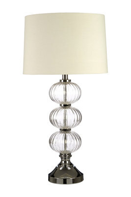 Orsina Chrome Orb Base Table Lamp, Ivory Shade Modern Desk Light, Contemporary Night Light For Reading Corners - image 1