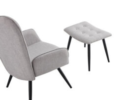 Spot On Dealz Modern Velvet Accent Chair Armchair Living Room Armchairs Relax Lounge Chair And Footstool - thumbnail 2