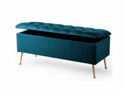 180Cm Amara Chesterfield Ottoman Storage Bench - Plush Velvet Shoes Bench - Emerald Green Upholstery Footstool Storage With Legs - thumbnail 2