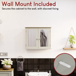 Lassic Bath Vida Priano Grey 2 Door Mirrored Bathroom Wall Cabinet - thumbnail 8